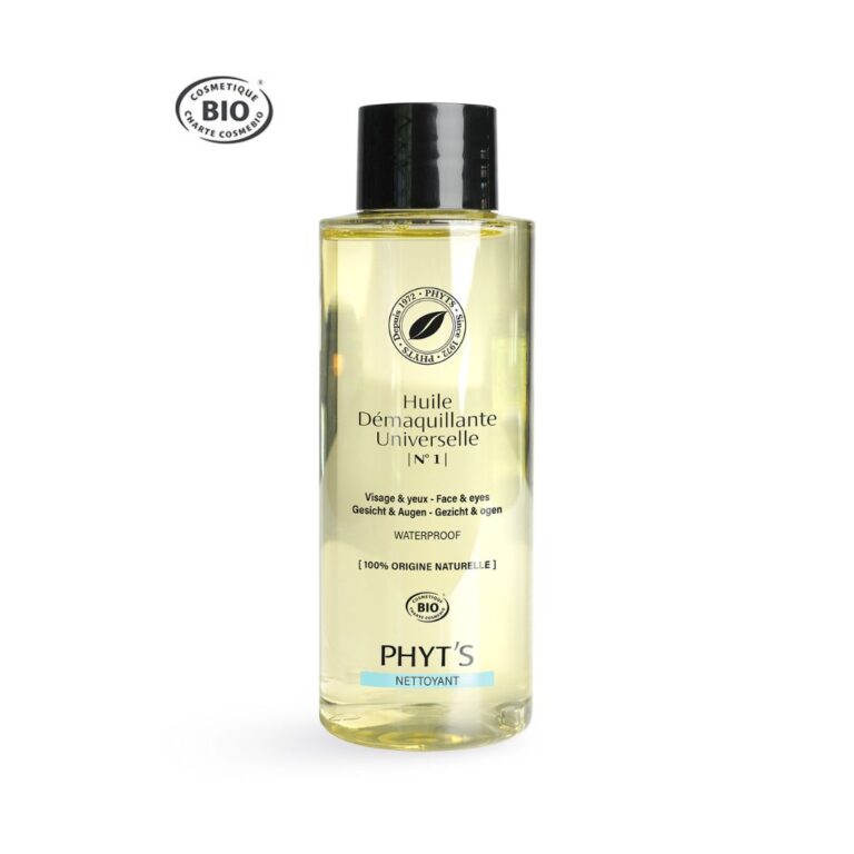 Huile démaquillante bio Phyt’s pour visage et yeux, retire le maquillage waterproof tout en douceur