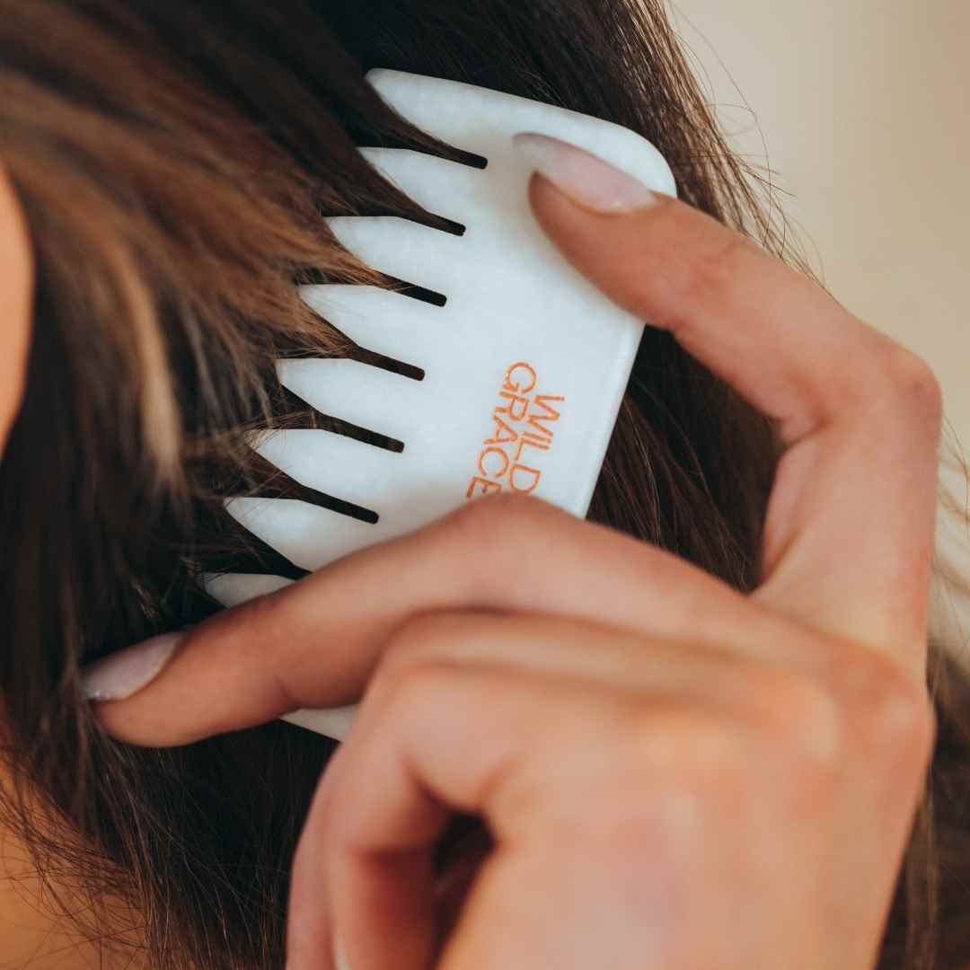 Peigne Cristal - Jade blanc