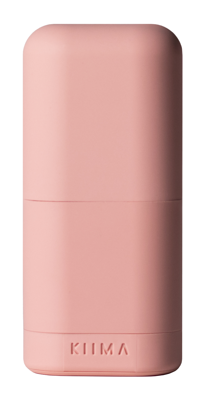 Applicateur de déodorant rechargeable KIIMA rose, élégant et réutilisable, pensé pour une beauté consciente et respectueuse de l’environnement.