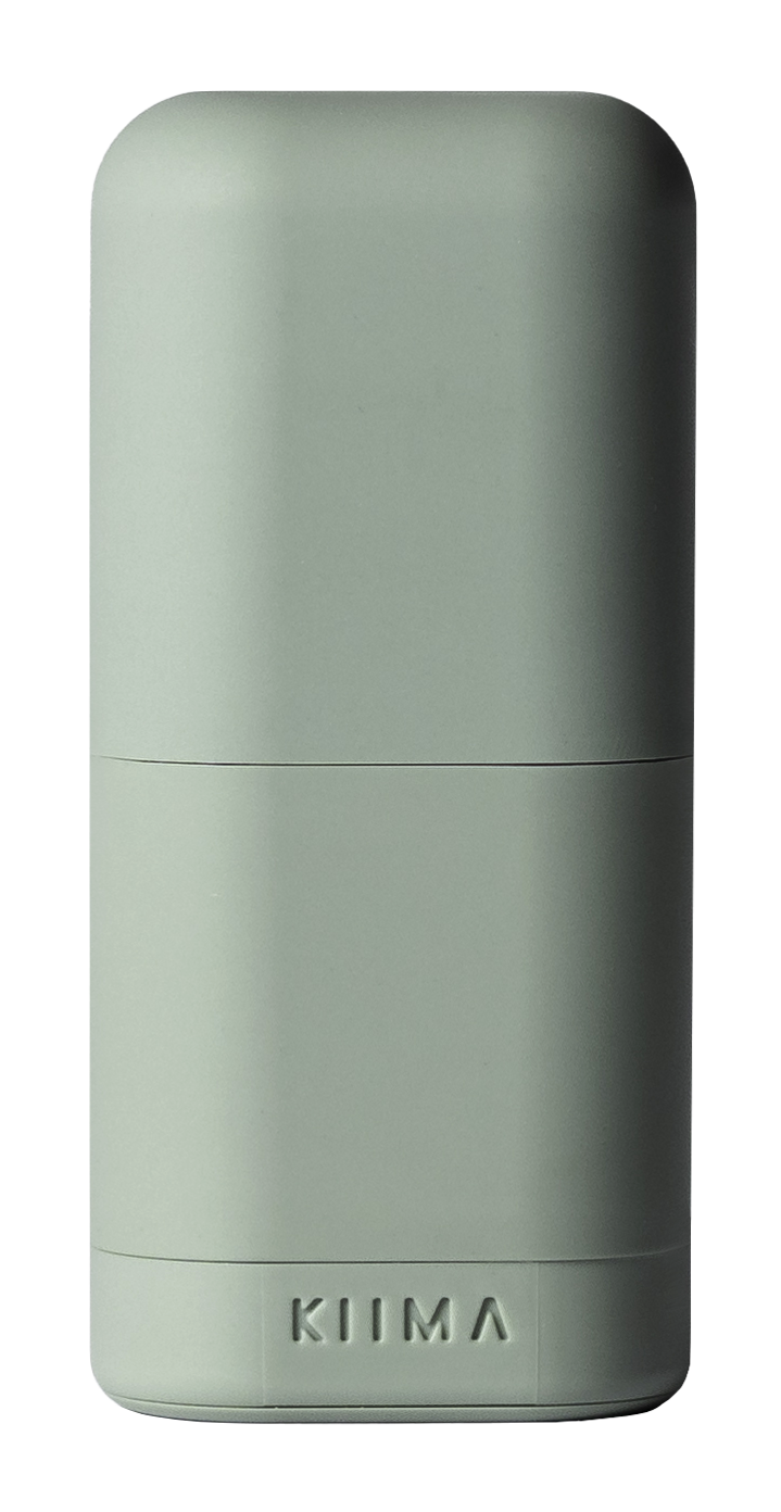 Applicateur de déodorant rechargeable KIIMA vert pâle, au fini doux et moderne, idéal pour une routine de soins corporels durable.