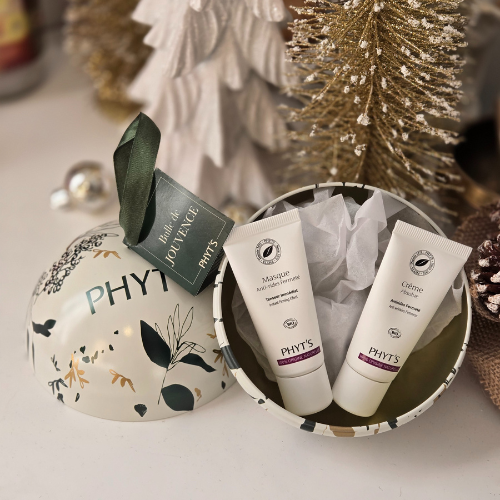 Coffret Bulle de Jouvence Phyt's présenté ouvert, révélant des soins anti-âge pour une peau lisse et tonifiée.