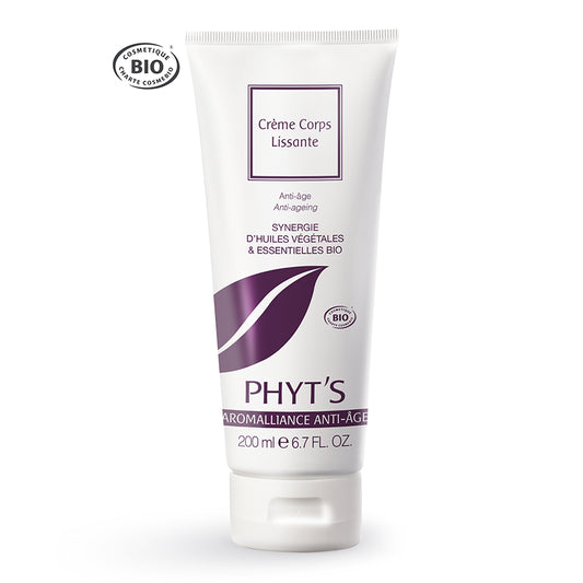 Soin anti-âge bio pour le corps Phyt’s à base d’huiles végétales et essentielles, pour une peau raffermie, nourrie et éclatante.