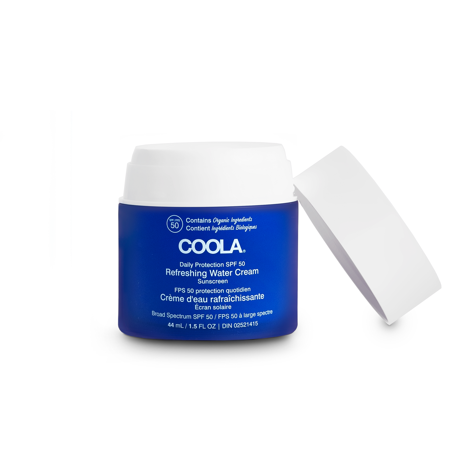 Pot de crème solaire Coola FPS 50 pour le visage, protection à large spectre à base d’ingrédients biologiques pour une peau hydratée et protégée