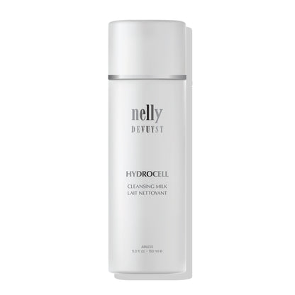 Lait nettoyant Hydrocell en format pompe, nettoyant hydratant pour le visage conçu pour préserver l’equilibre naturel de la peau.