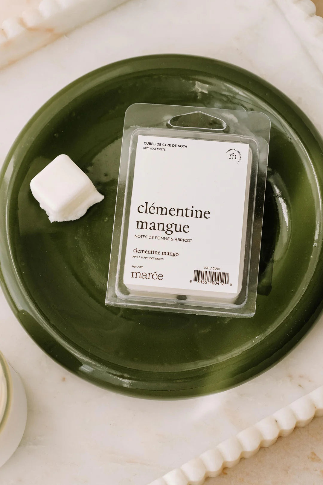 Cube de cire pour diffuseur de Marée Fragrance Clémentine Mangue pour les diffuseurs en céramique muraux ou sur la table. 
